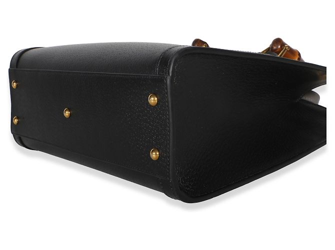 Borsa Tote Diana Medium in pelle di vitello Dollar testurizzata nera con Web Gucci Nero - vista 6