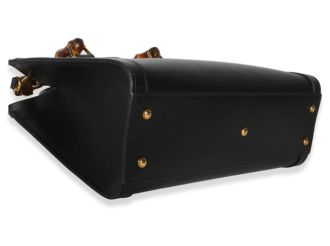 Borsa Tote Diana Medium in pelle di vitello Dollar testurizzata nera con Web Gucci Nero - vista 7