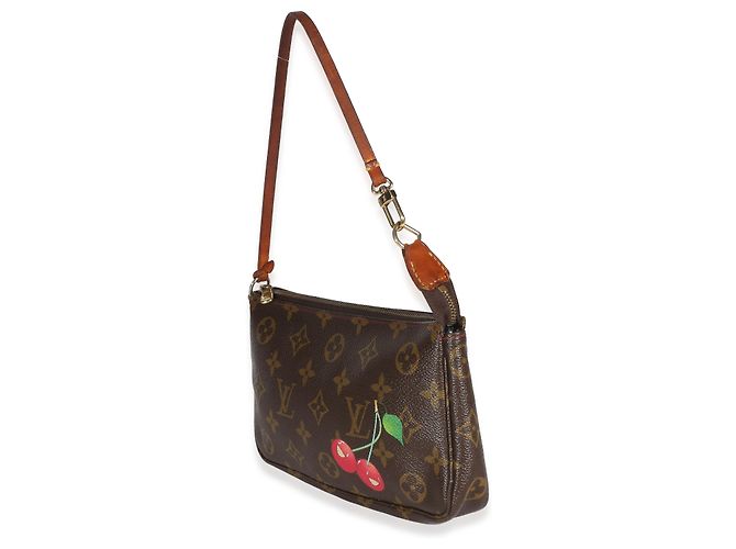 Louis Vuitton Monogram Canvas Cerises Pochette Accessoires Castaño - vista 3
