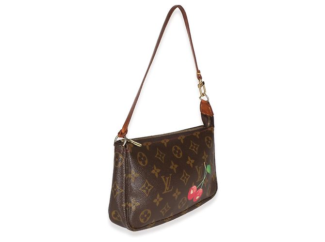 Louis Vuitton Monogram Canvas Cerises Pochette Accessoires Castaño - vista 4