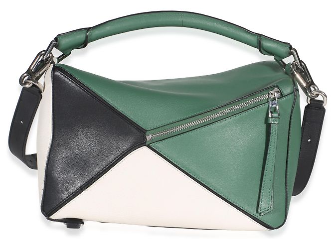 Loewe Puzzle Bag Medium aus multicolorigem grünem Kalbsleder - Ansicht 2