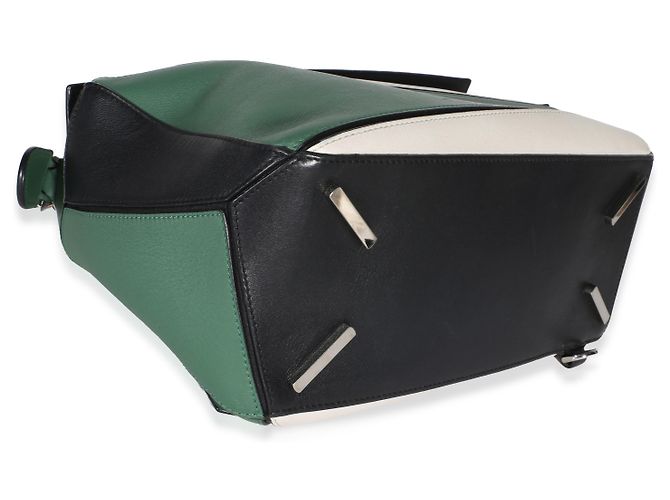 Loewe Puzzle Bag Medium aus multicolorigem grünem Kalbsleder - Ansicht 7