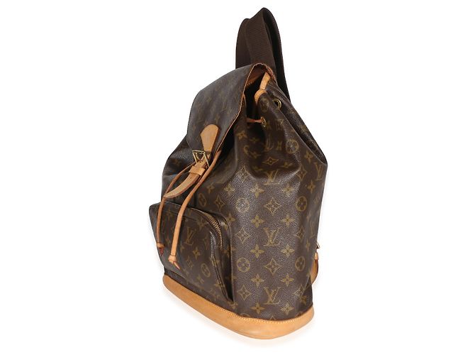 Zaino Louis Vuitton Vintage Monogram Canvas Montsouris GM Marrone - vista 3
