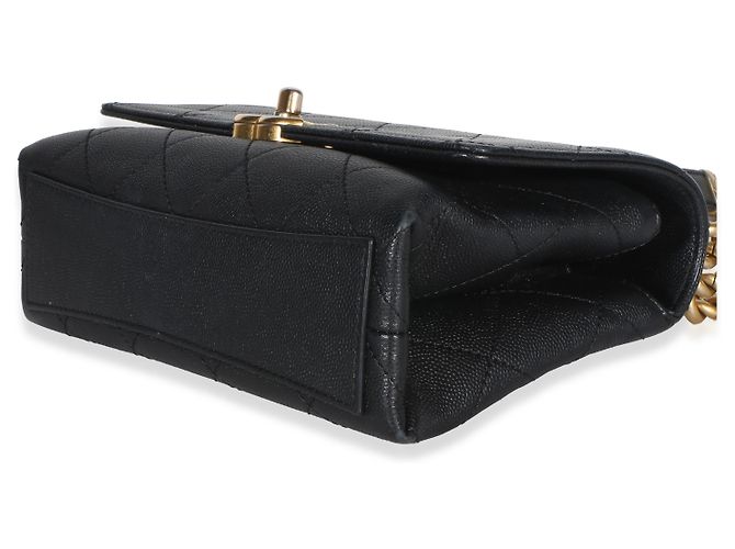 Gabrielle Borsa a patta Chanel Mini Bracelet On Chain in pelle caviar matelassé nera Nero - vista 6