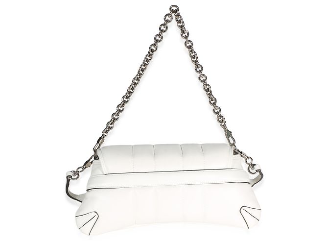 Borsa a tracolla Gucci Small Horsebit Chain in nappa bianca matelassé verticale Bianco - vista 2