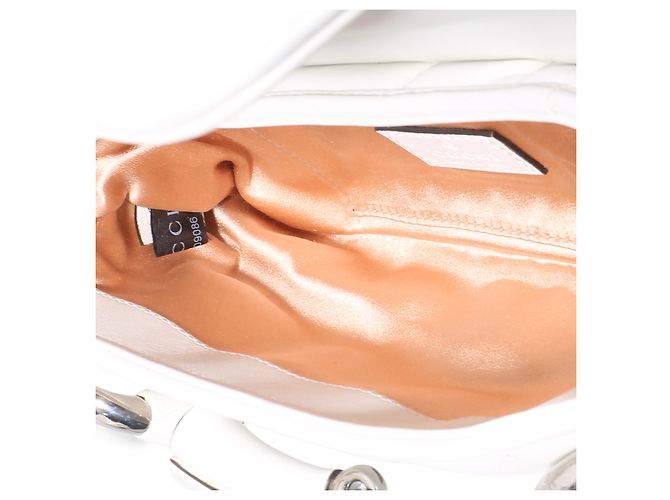 Borsa a tracolla Gucci Small Horsebit Chain in nappa bianca matelassé verticale Bianco - vista 5