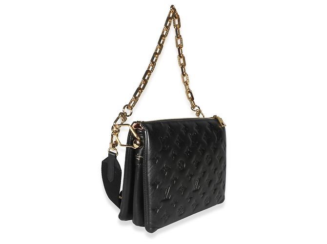 Louis Vuitton Coussin PM in lambskin nero con Monogram embossed - vista 4