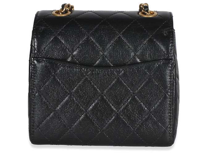 Gabrielle Bolsa Mini Square Flap Chanel em pele de cabra matelassada preta Preto - vista 2