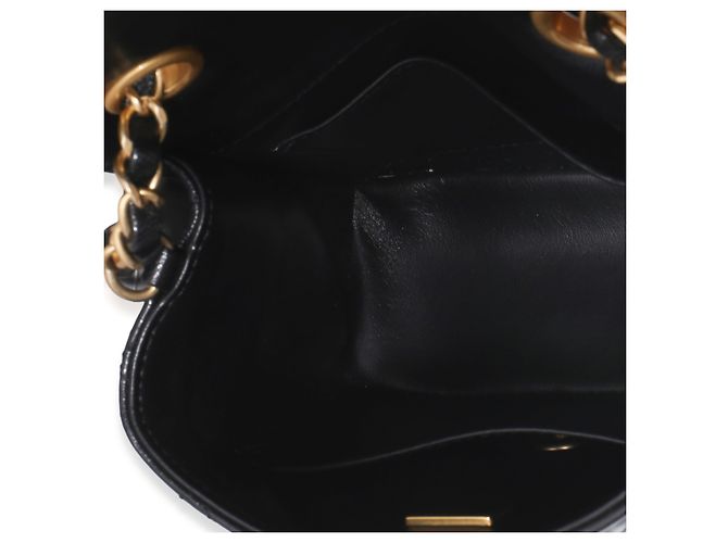 Gabrielle Bolsa Mini Square Flap Chanel em pele de cabra matelassada preta Preto - vista 5
