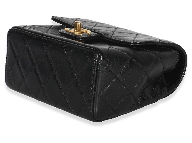 Gabrielle Bolsa Mini Square Flap Chanel em pele de cabra matelassada preta Preto - vista 6