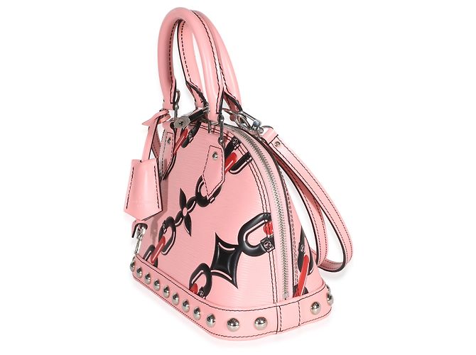 Louis Vuitton Pink Epi Chain Flower Alma BB Rosso - vista 3