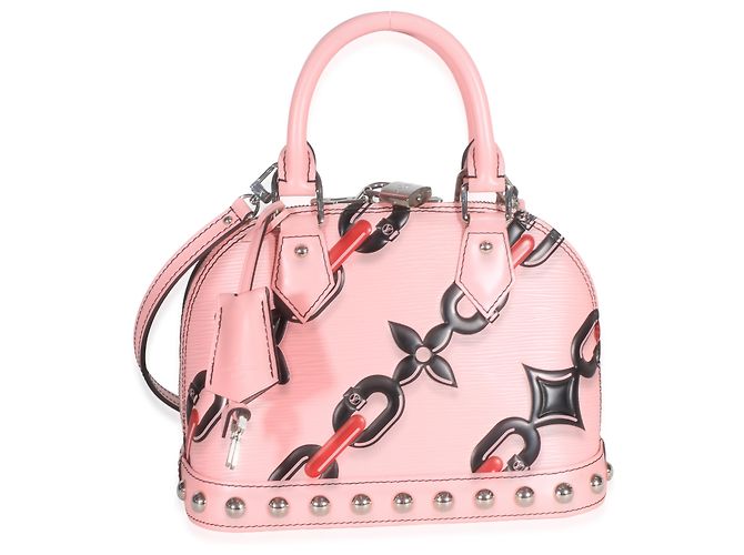 Louis Vuitton Pink Epi Chain Flower Alma BB Rosso - vista 8