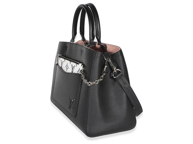 Borsa Louis Vuitton Black Epi Marelle Tote MM Nero - vista 3