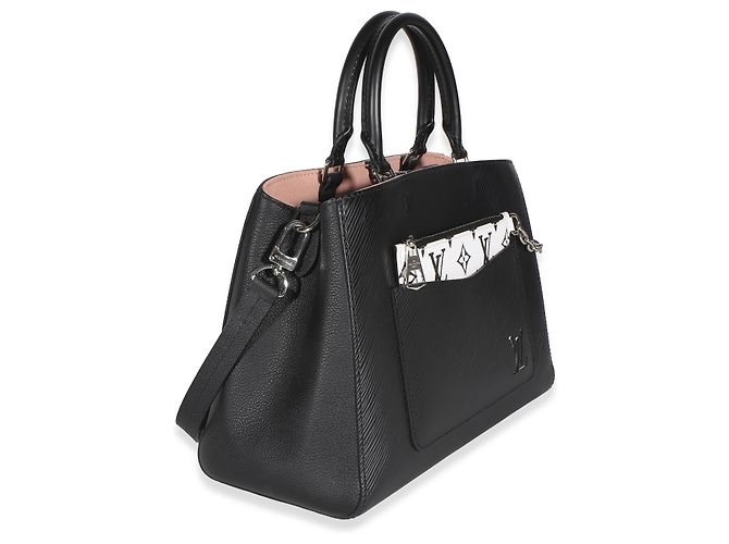 Borsa Louis Vuitton Black Epi Marelle Tote MM Nero - vista 4