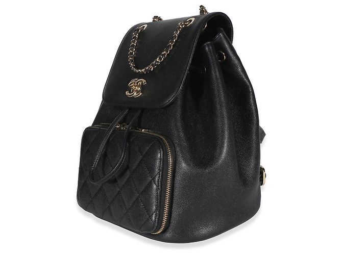 Gabrielle Chanel Black Quilted Caviar Business Affinity Backpack - view 3