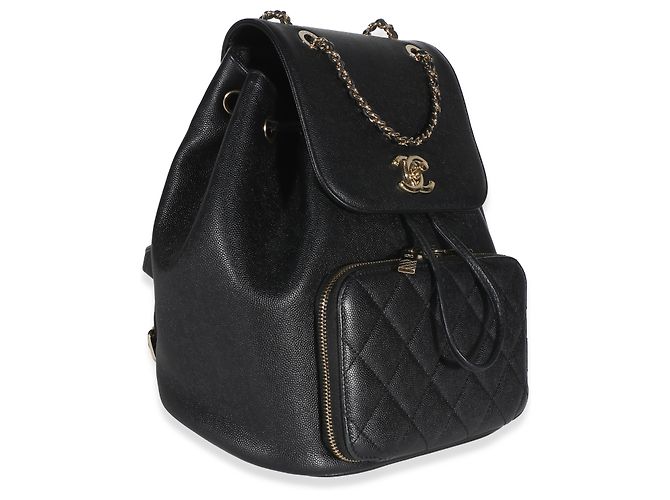 Gabrielle Chanel Black Quilted Caviar Business Affinity Backpack - view 4