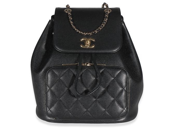 Gabrielle Chanel Black Quilted Caviar Business Affinity Backpack - view 6