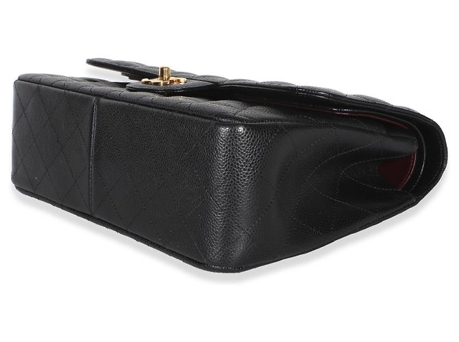 Gabrielle Borsa Chanel Jumbo Double Flap in pelle caviar matelassé nera Nero - vista 6
