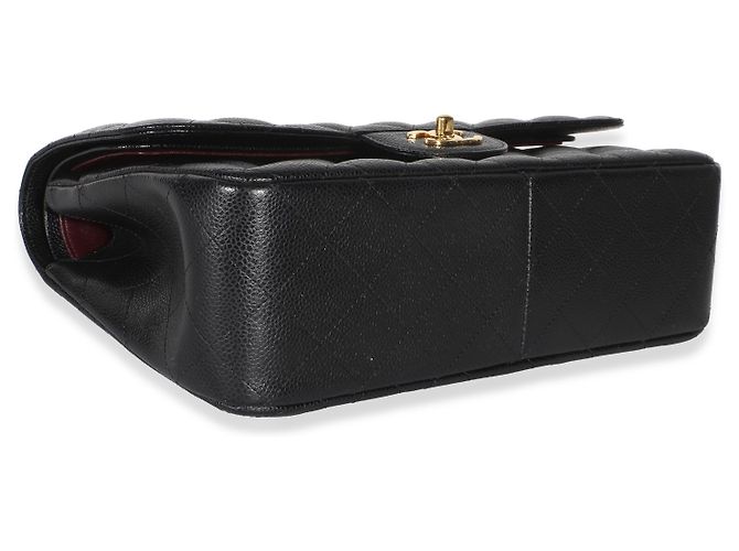 Gabrielle Borsa Chanel Jumbo Double Flap in pelle caviar matelassé nera Nero - vista 7