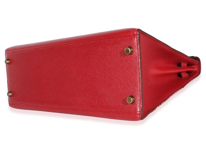 Hermès Rouge Vif Courchevel Kelly Sellier 32 GHW Rosso - vista 6