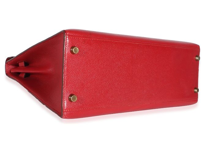 Hermès Rouge Vif Courchevel Kelly Sellier 32 GHW Rosso - vista 7