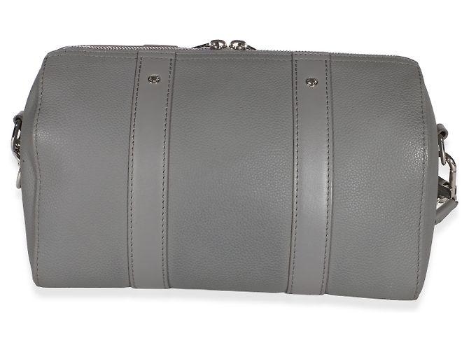 Louis Vuitton Grey Grained Calfskin Aerogram City Keepall Marrone - vista 2