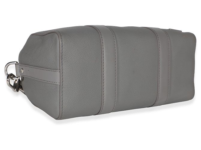 Louis Vuitton Grey Grained Calfskin Aerogram City Keepall Marrone - vista 7