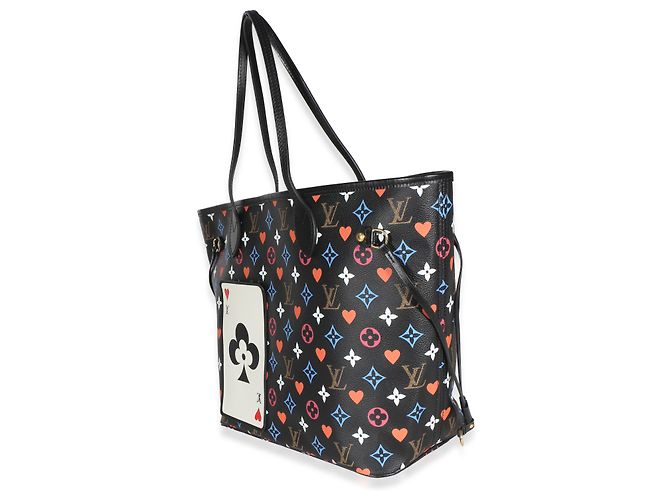 Louis Vuitton Black Multicolor Monogram Canvas Game On Neverfull MM Schwarz Mehrfarben - Ansicht 3