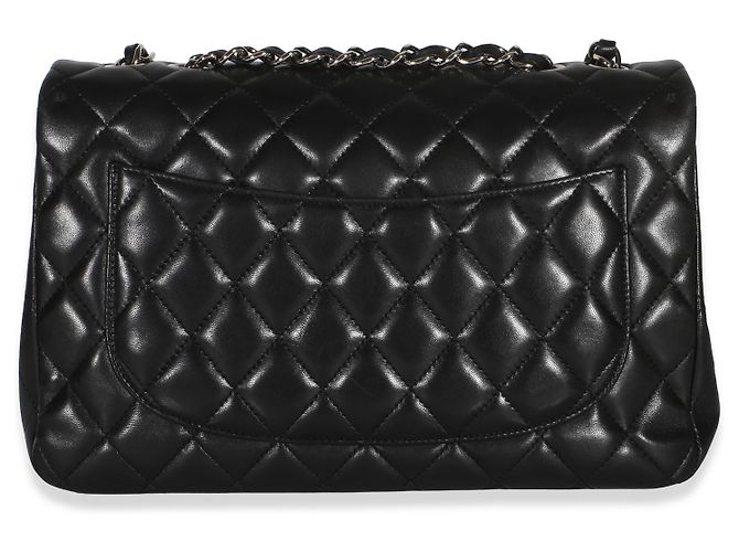 Gabrielle Borsa Chanel Jumbo Single Flap in pelle di agnello matelassé nera Nero - vista 2