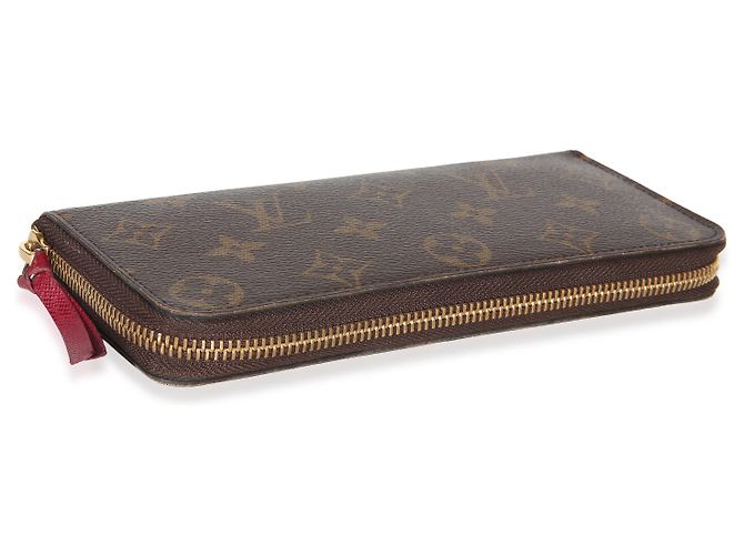 Cartera Louis Vuitton Clemence de lona Monogram Fuchsia Castaño - vista 6