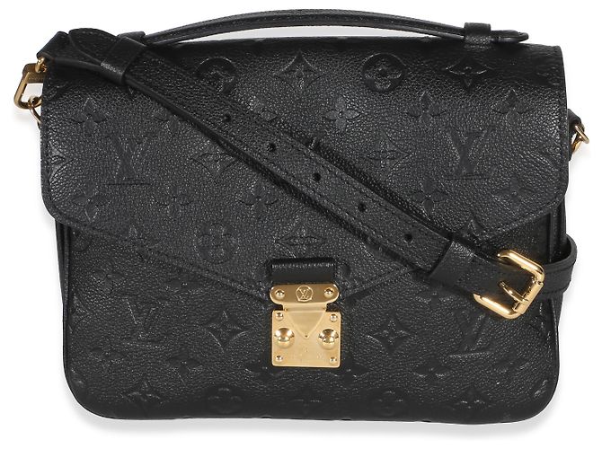 Louis Vuitton Black Monogram Empreinte Pochette Metis Nero - vista 3
