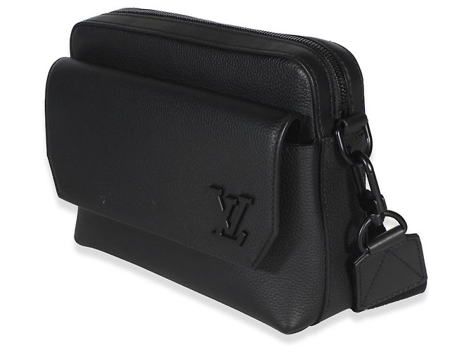 Louis Vuitton Aerogram Fastline Messenger em couro de bezerro preto - vista 3