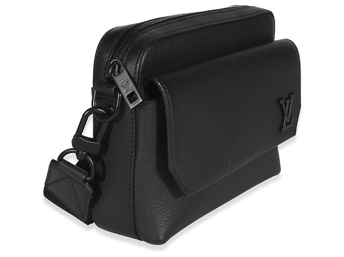 Louis Vuitton Aerogram Fastline Messenger em couro de bezerro preto - vista 4