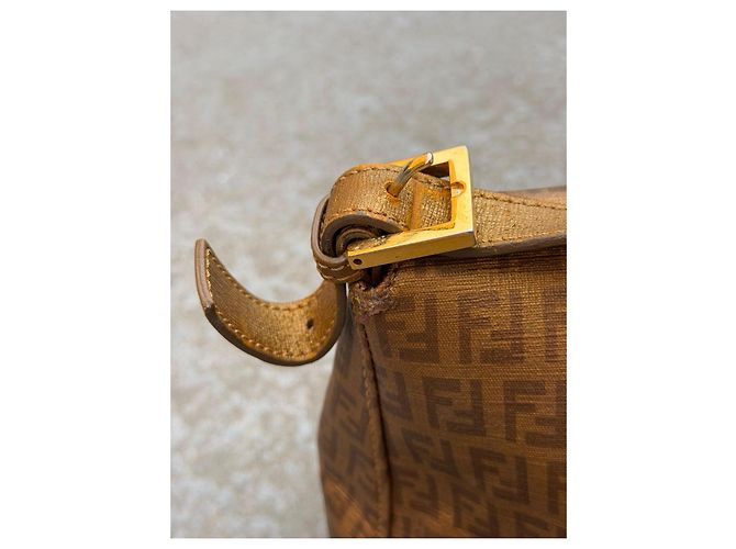 Fendi Baguette Tasche braun Monogramm Canvas Bronze Gold hardware - Ansicht 10
