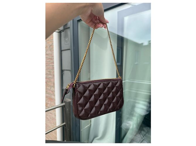 Borsa a tracolla Versace Medusa in pelle matelassé - Bordeaux Bordò - vista 4