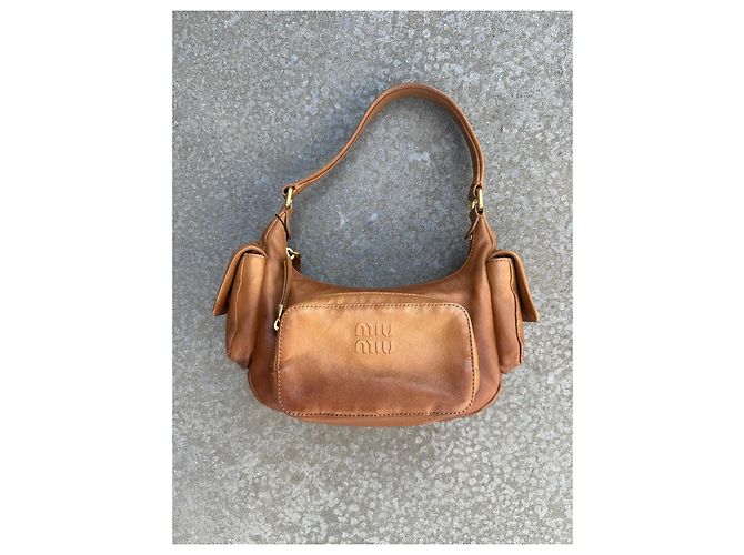 Miu Miu Borsa a Tracolla in Pelle Marrone - vista 4