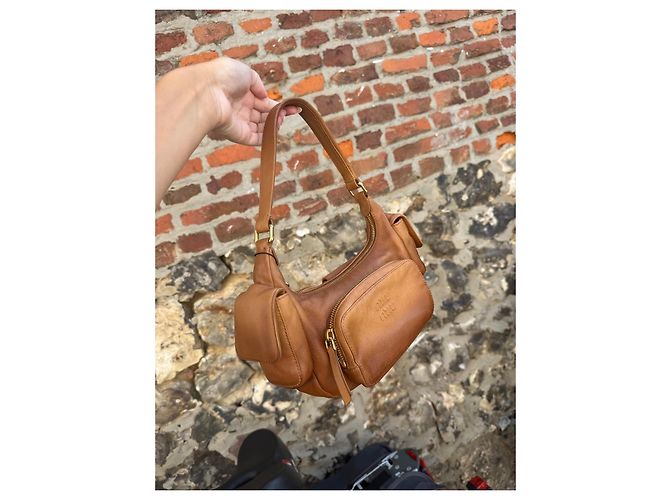 Miu Miu Borsa a Tracolla in Pelle Marrone - vista 6