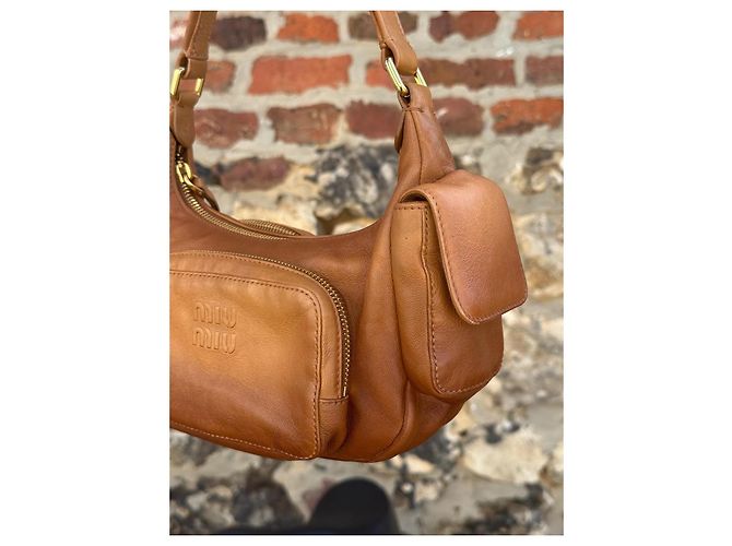 Miu Miu Borsa a Tracolla in Pelle Marrone - vista 7