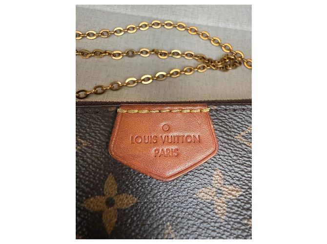 Multi Pochette Louis Vuitton Mini Pochette Accessoires Monogram Castaño Monograma - vista 12