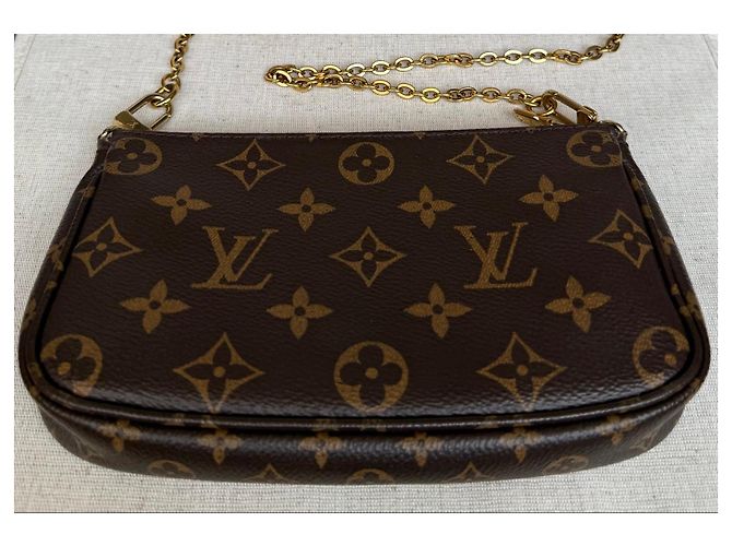 Multi Pochette Louis Vuitton Mini Pochette Accessoires Monogram Castaño Monograma - vista 14