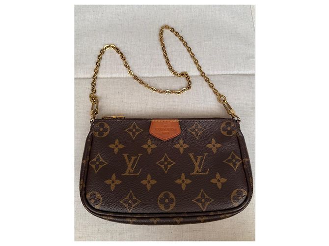 Multi Pochette Louis Vuitton Mini Pochette Accessoires Monogram Castaño Monograma - vista 2