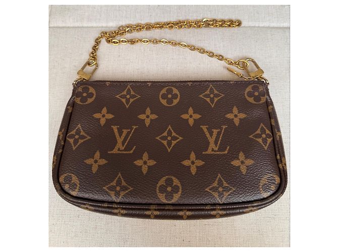 Multi Pochette Louis Vuitton Mini Pochette Accessoires Monogram Castaño Monograma - vista 3