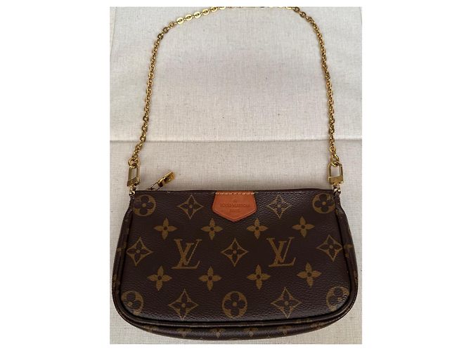 Multi Pochette Louis Vuitton Mini Pochette Accessoires Monogram Castaño Monograma - vista 4