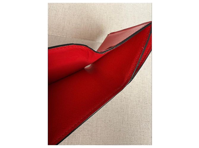 Louis Vuitton Portafoglio Small Zoe Damier Ebene e Pelle Rossa Marrone Rosso - vista 9