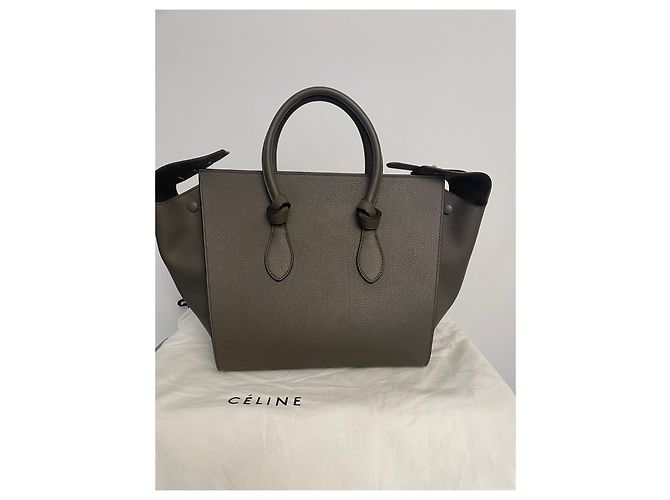 Céline Celine Tie Handtasche Small in Khaki genarbtem Leder - Ansicht 2