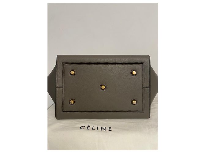 Céline Celine Tie Handtasche Small in Khaki genarbtem Leder - Ansicht 4