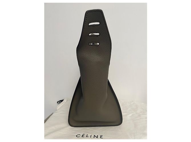 Céline Celine Tie Handtasche Small in Khaki genarbtem Leder - Ansicht 5
