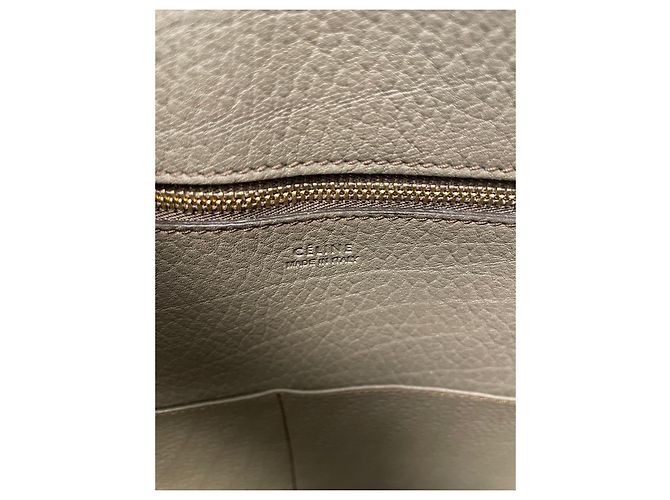 Céline Celine Tie Handtasche Small in Khaki genarbtem Leder - Ansicht 8