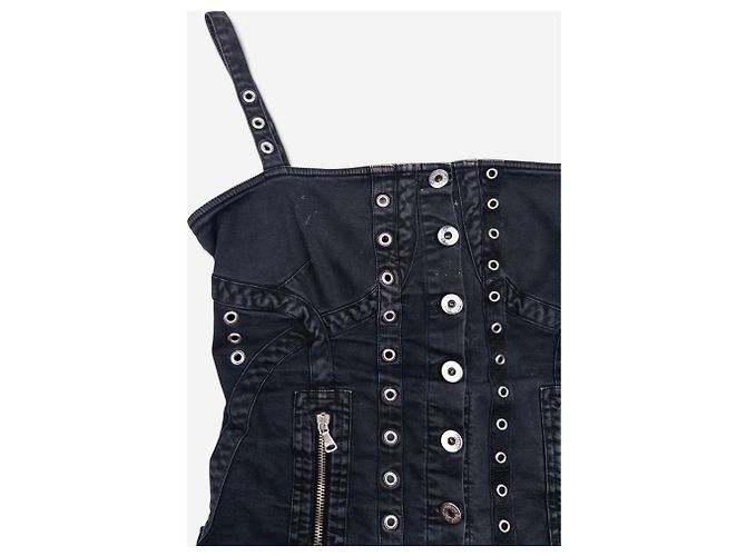 Dolce & Gabbana Dolce Gabbana 2000er 3-teiliges Bondage Denim Bustier Set Schwarz - Ansicht 6