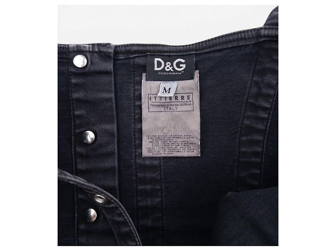 Dolce & Gabbana Dolce Gabbana 2000er 3-teiliges Bondage Denim Bustier Set Schwarz - Ansicht 8